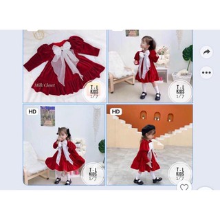 váy nhung đỏ cho gái yêu đón Noel và tết.