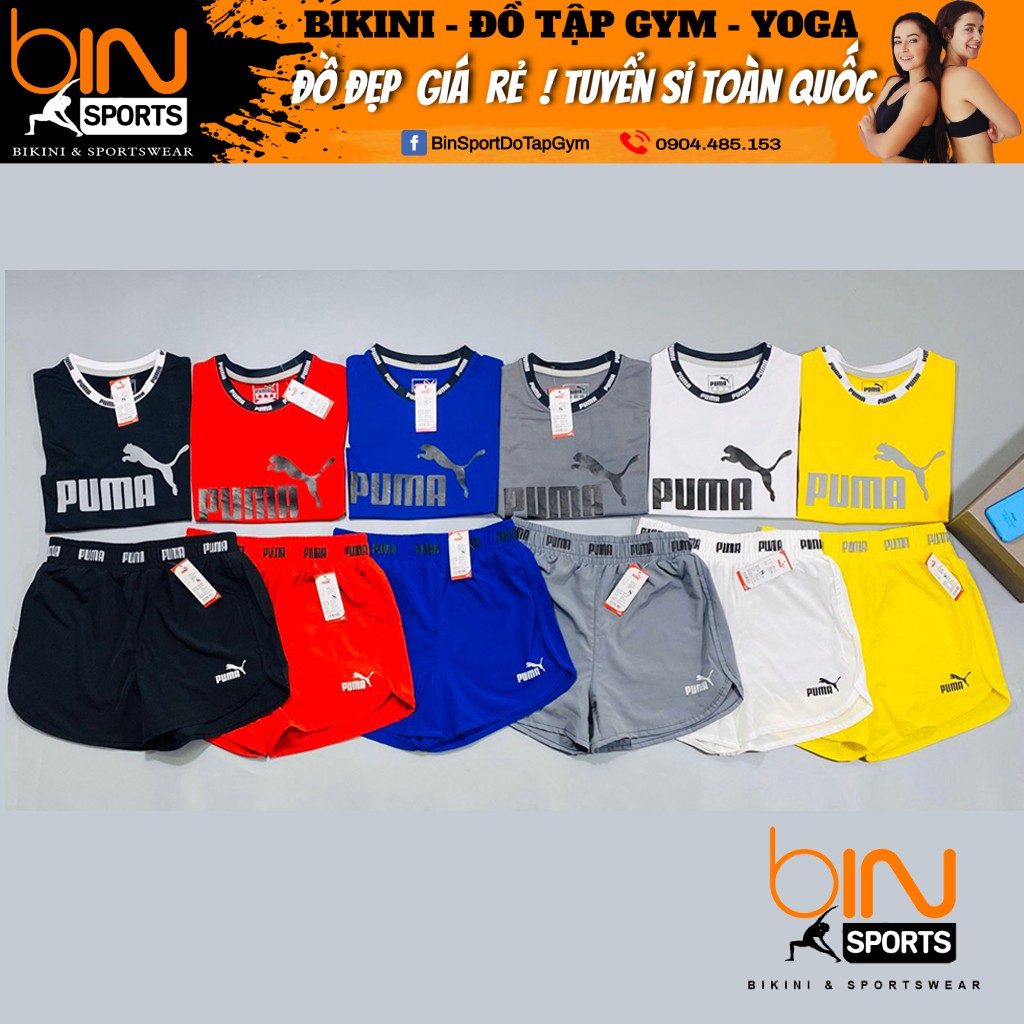 Đồ Tập Gym Nữ Bộ Áó Crop,Quần Đùi 2 Lớp,Nhiều Màu Size S M L XL Mã Q030