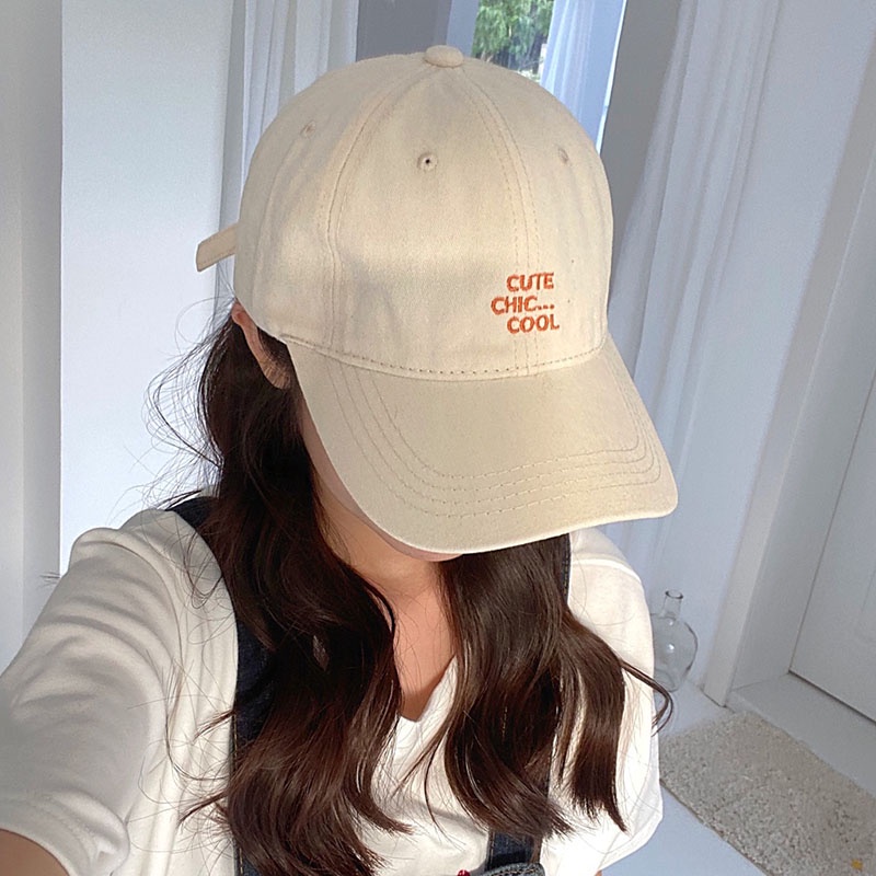 Mũ lưỡi trai bằng cotton mềm mại thêu chữ dễ thương dành cho cả nam và nữ