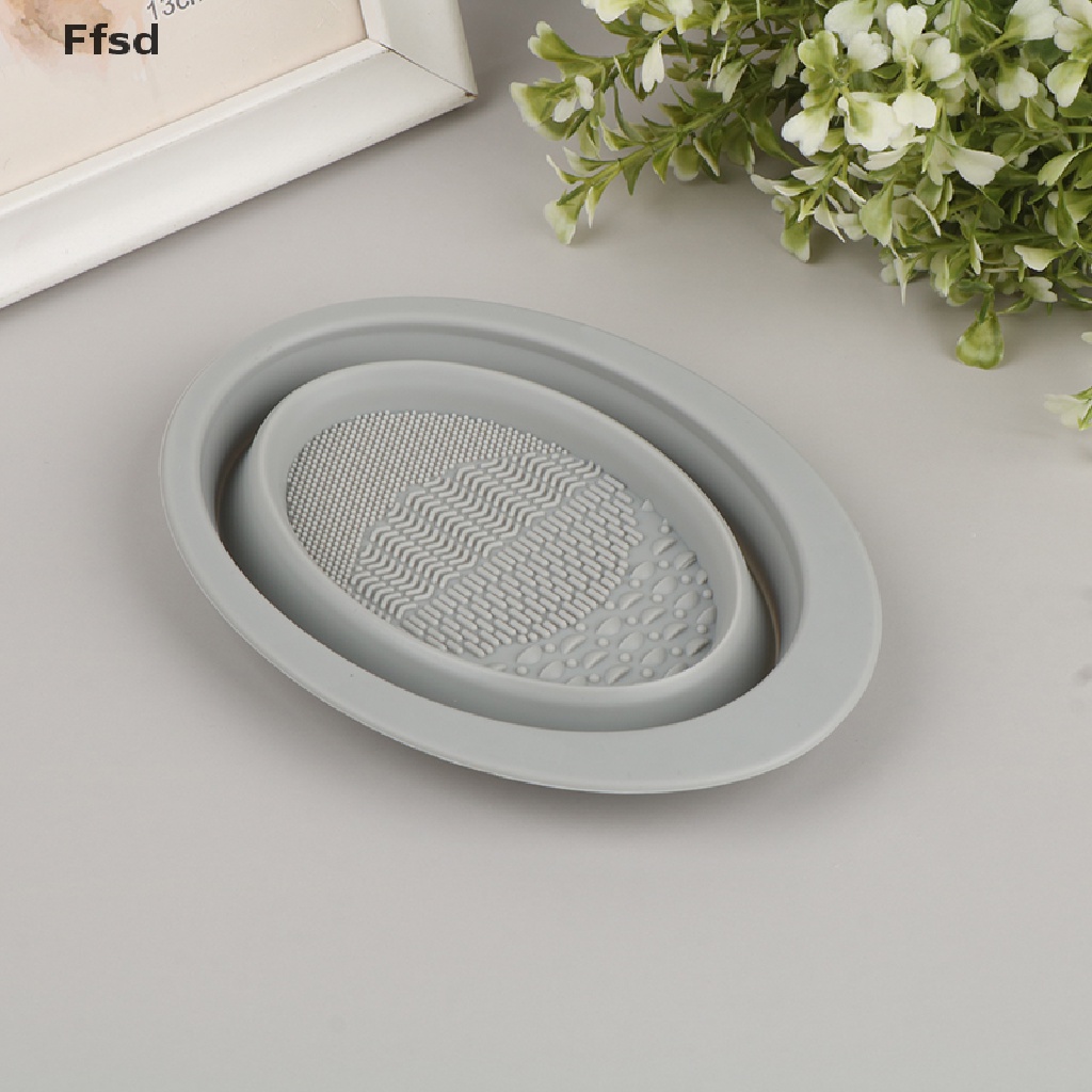 {Ffsd} Dụng Cụ Vệ Sinh Cọ Trang Điểm Bằng Silicone Có Thể Gập Lại