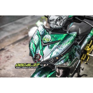 Tem Trùm Exciter 150 Cá Mập Rỉ Xanh Bạc