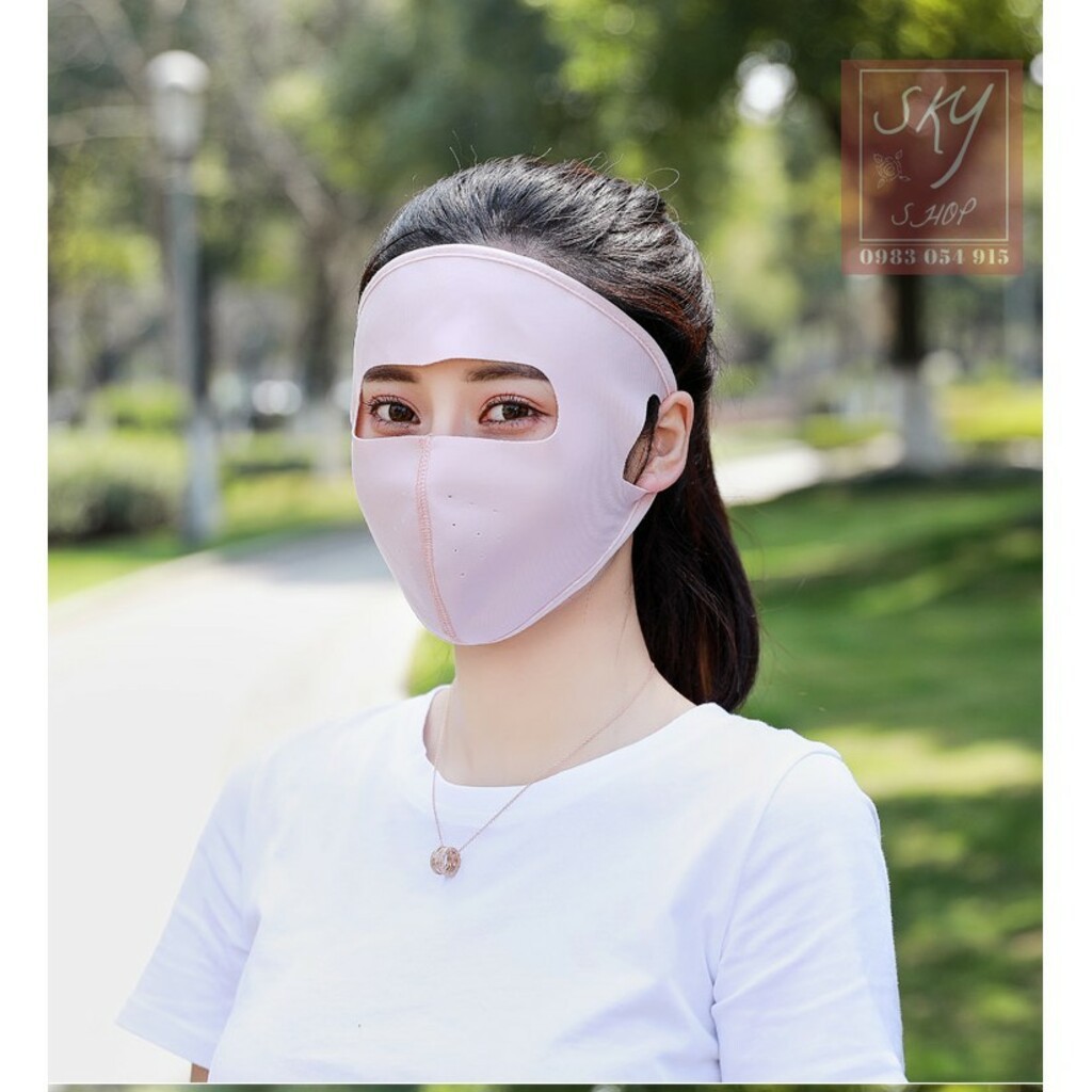 Khẩu trang Ninja chống nắng chống tia UV, chất vải lụa băng cực kỳ mát mẻ