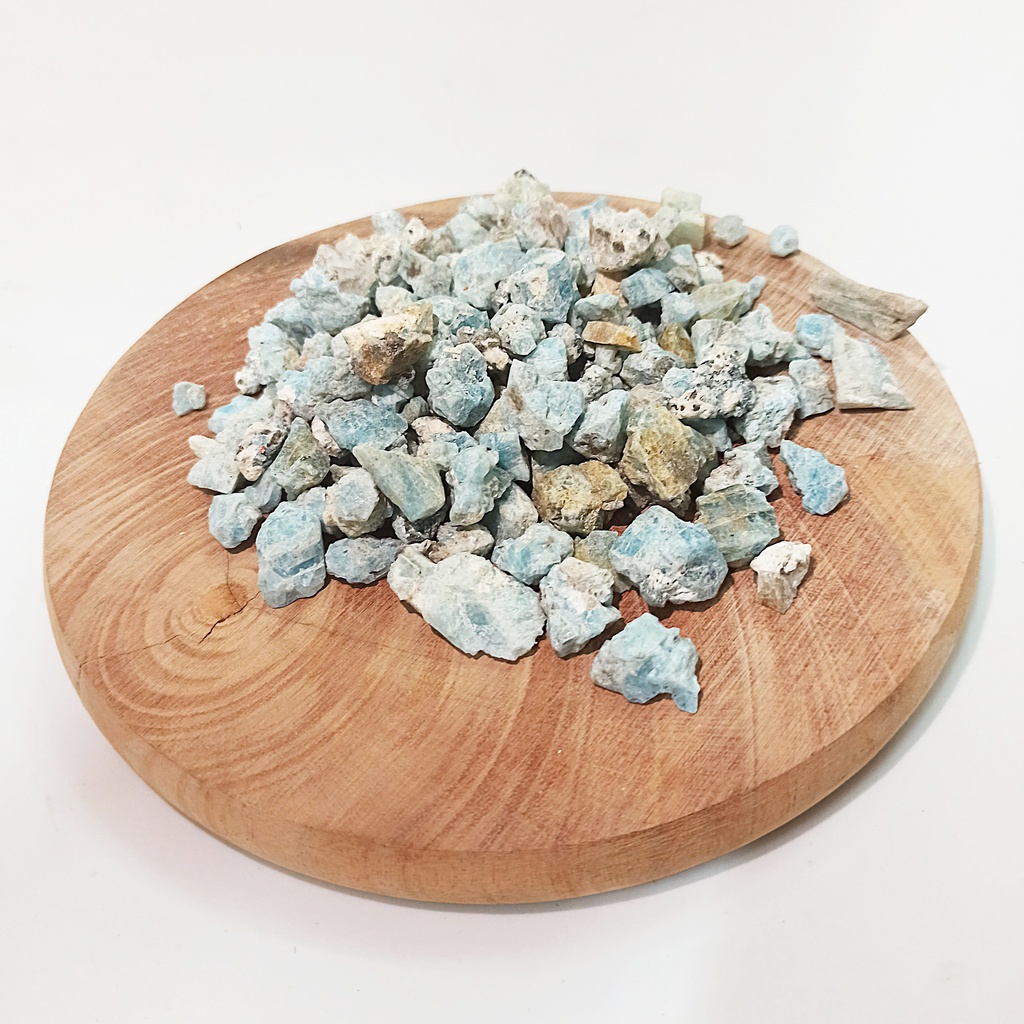 100gr Đá Tinh Thể thô Aquamarine Xanh Đậm Size Mini