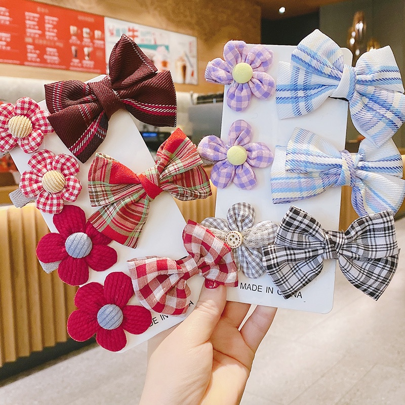 Set kẹp tóc nơ dễ thương xinh xắn cho bé gái