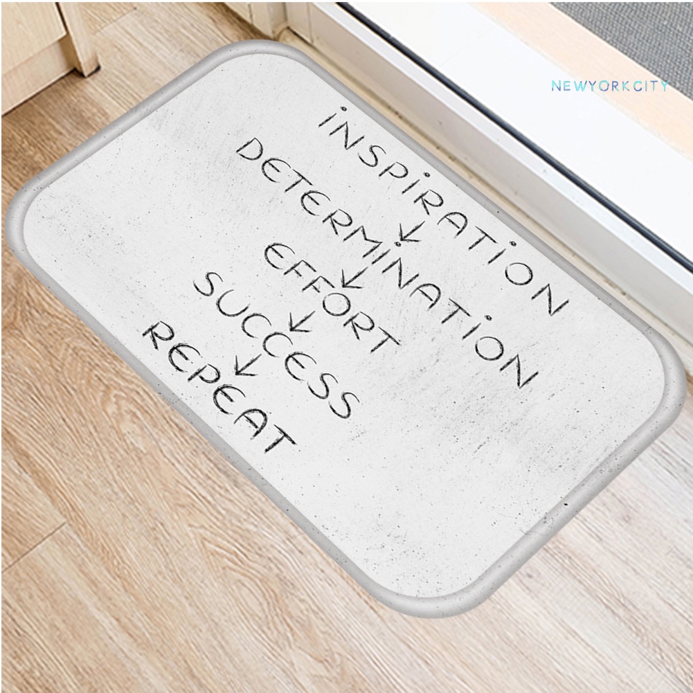 Thảm lót cửa chùi chân Chống Trượt In Câu Tục Ngữ Tiếng Anh Phong Cách Vintage