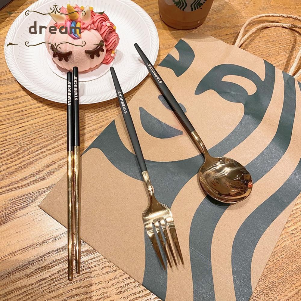 【DREAMLIFE】Tableware Three-piece Set Chopsticks Fork Kitchen Lightweight Portable