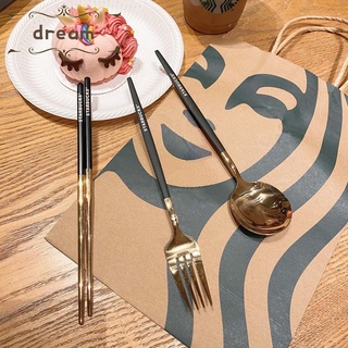 【DREAMLIFE】Tableware Three-piece Set Chopsticks Fork Kitchen Lightweight Portable
