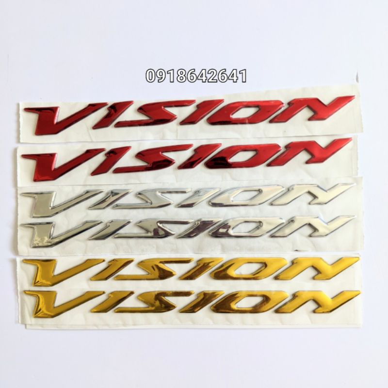Bộ tem chữ Vision nhựa dẻo đời 2014-2020