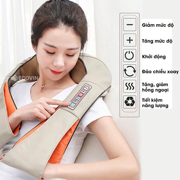 [FREESHIP] Máy Massage Lưng, Đai Mát Xa Cổ, Vai Gáy 6D Hồng Ngoại Kensonic