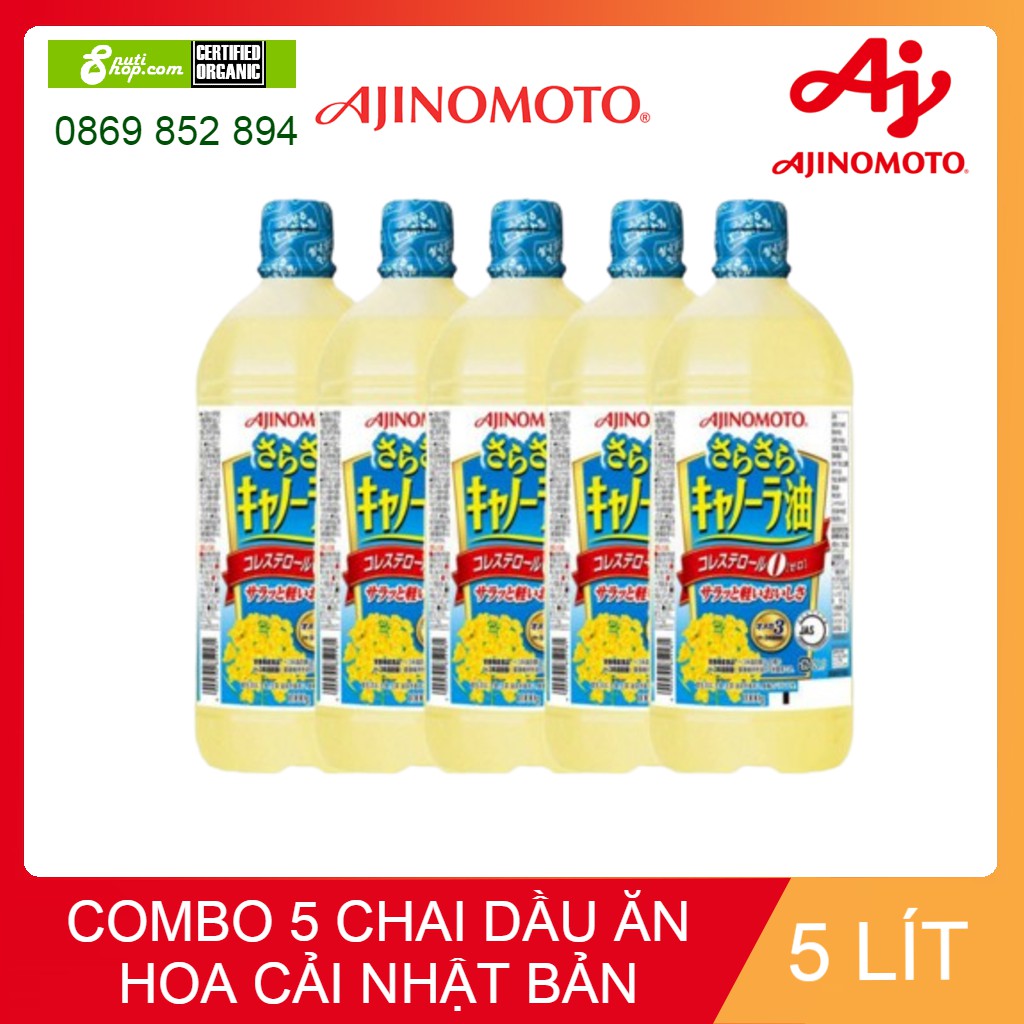 COMBO 5 CHAI DẦU ĂN AJINOMOTO 1Lit