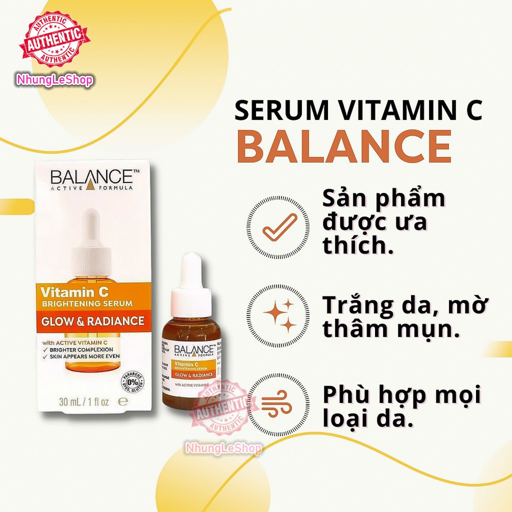 Serum Trắng Da Mờ Thâm Balance Active Formula Vitamin C Brightening 30ml