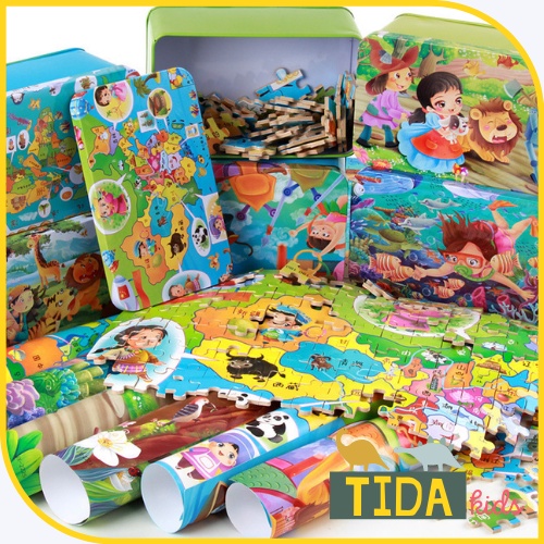 [200 Mảnh] Đồ Chơi Gỗ TIDA KIDS SHOP, Đồ Chơi Thông Minh Ghép Gỗ 3D Nhiều Hình Cho Bé Giá Tốt