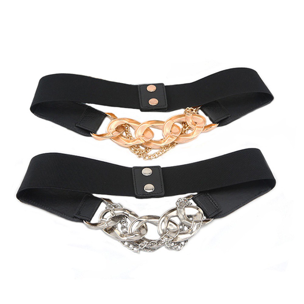 Thắt Lưng Da Pu Phối Dây Xích Thời Trang Cho Nữ