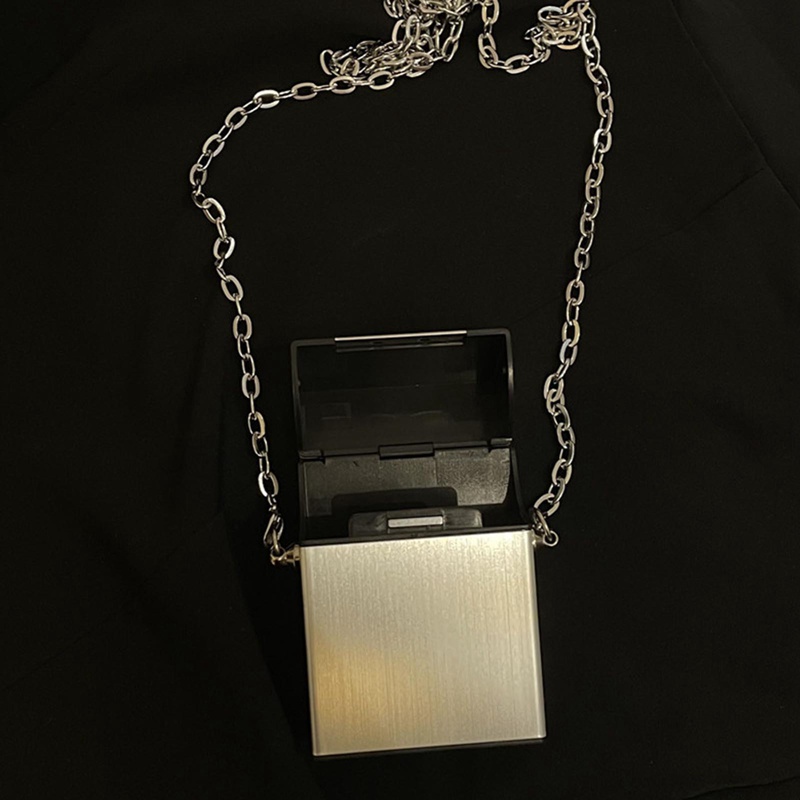 Túi Đeo Chéo Mini Đựng Thẻ/Tiền Bằng Kim Loại Màu Bạc Phong Cách Doanh Nhân Cho Nữ | BigBuy360 - bigbuy360.vn