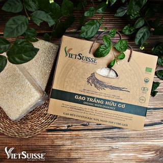 [ORGANIC] Gạo Trắng Hữu Cơ VietSuisse Hộp 5kg - Cơm mềm dẻo, thơm nhẹ