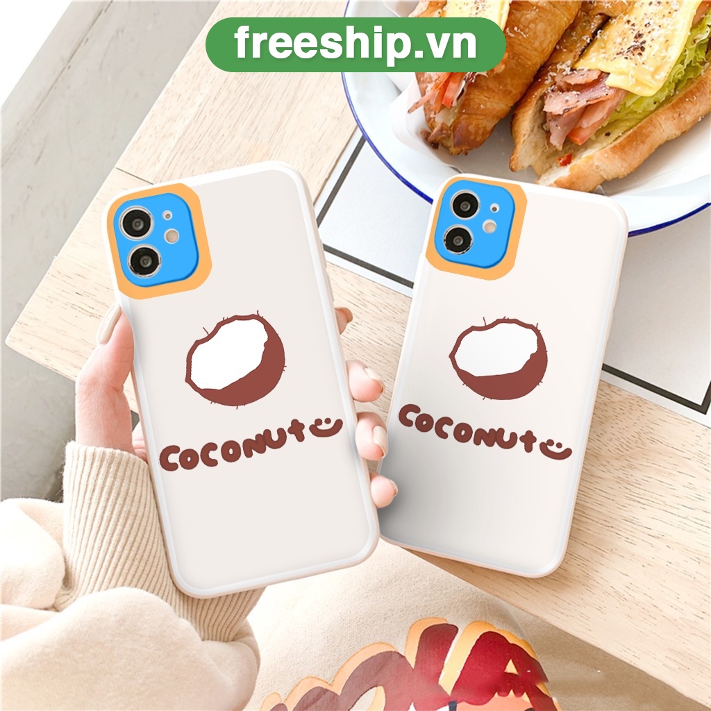 Ốp lưng iphone Coconut cạnh vuông 6/6plus/6s/6splus/7/7plus/8/8plus/x/xr/xs/11/12/13/pro/max/plus/promax