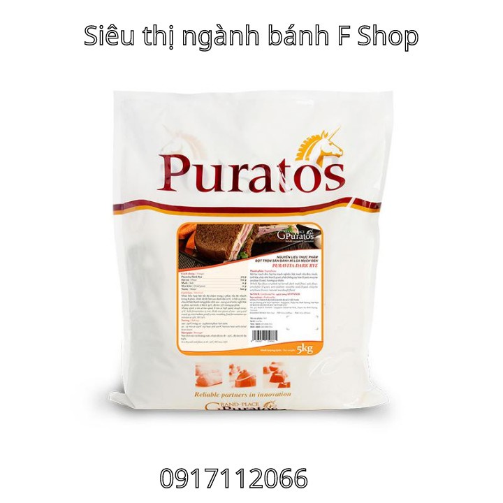 BỘT BÁNH MỲ ĐEN PURAVITA DARK RYE PURATOS 5KG