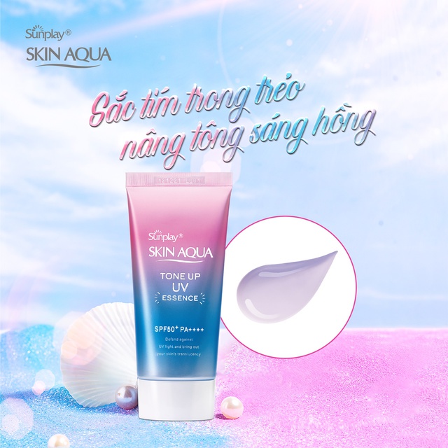 Tinh chất chống nắng nâng tông dành cho mọi loại da Sunplay Skin Aqua Tone Up UV Essence Lavender SPF50+ PA++++ (50g)