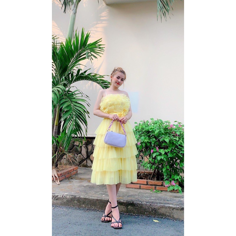 (HÌNH THẬT) ĐẦM LƯỚI 5 TẦNG DỰ TIỆC 6 MÀU | BigBuy360 - bigbuy360.vn