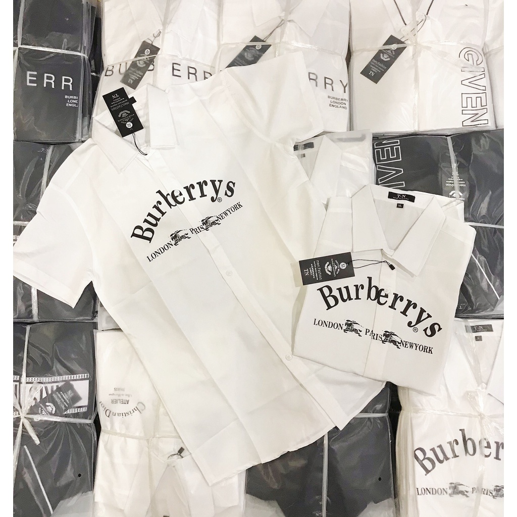 Áo Sơ Mi Nam Tay Ngắn In Chữ BR Cong HÌNH THẬT, CÓ VIDEO