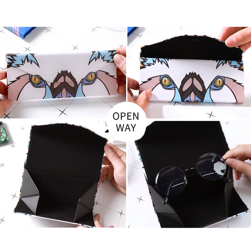 Hộp Đựng Mắt Kính Hình Tam Giác Gập Lại Được Dành Cho Nam Và Nữ Ốp