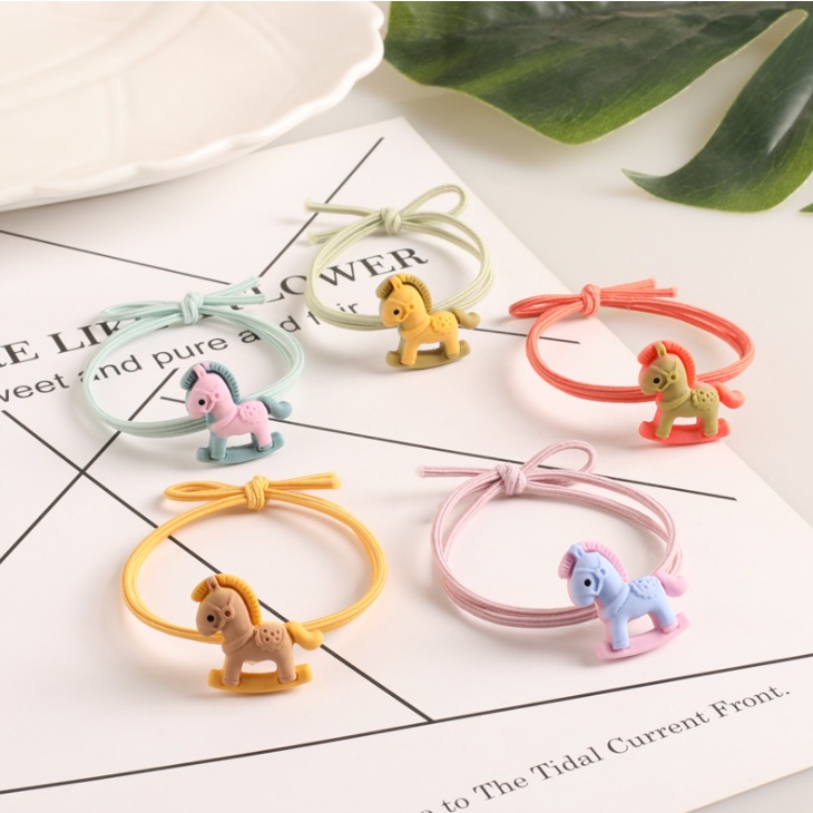 Dây thun cột tóc thoải mái gắn hình hoạt hình nhiều màu thời trang Hàn Quốc