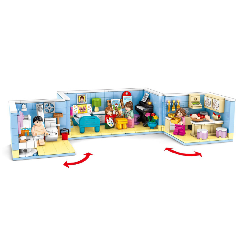 Sembo Tương thích với Lego Friends Chế độ xem phố Trang chủ Nội thất Cảnh Xếp hình Khối xây dựng Đồ chơi Trẻ em Quà tặng