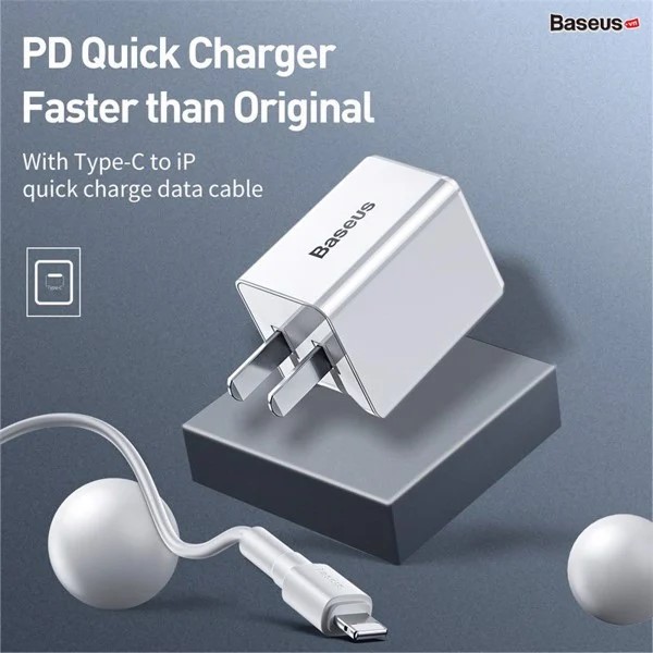 Bộ sạc nhanh đa năng Baseus Traveler Series PD/ QC3.0 18W dùng cho iPhone (Combo Củ sạc PD + Cáp C to Ligntning )