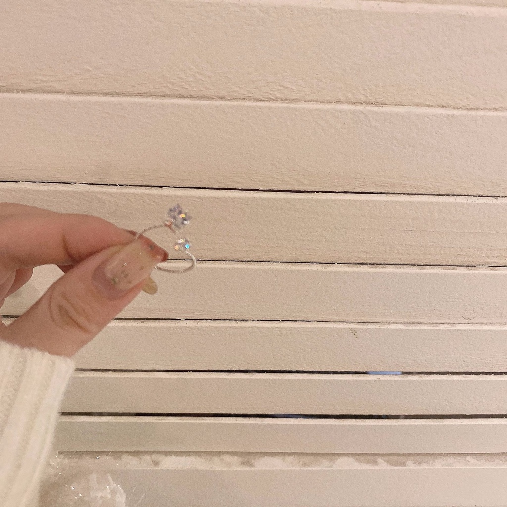 Nhẫn hở đính đá zircon có thể điều chỉnh kích cỡ thời trang