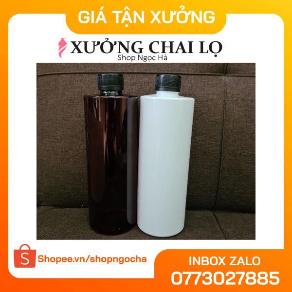 Chai Chiết Mĩ Phẩm ❤ GIÁ RẺ NHẤT ❤ Chai nhựa pet 500ml cao nắp vặn đen chiết mỹ phẩm , phụ kiện du lịch