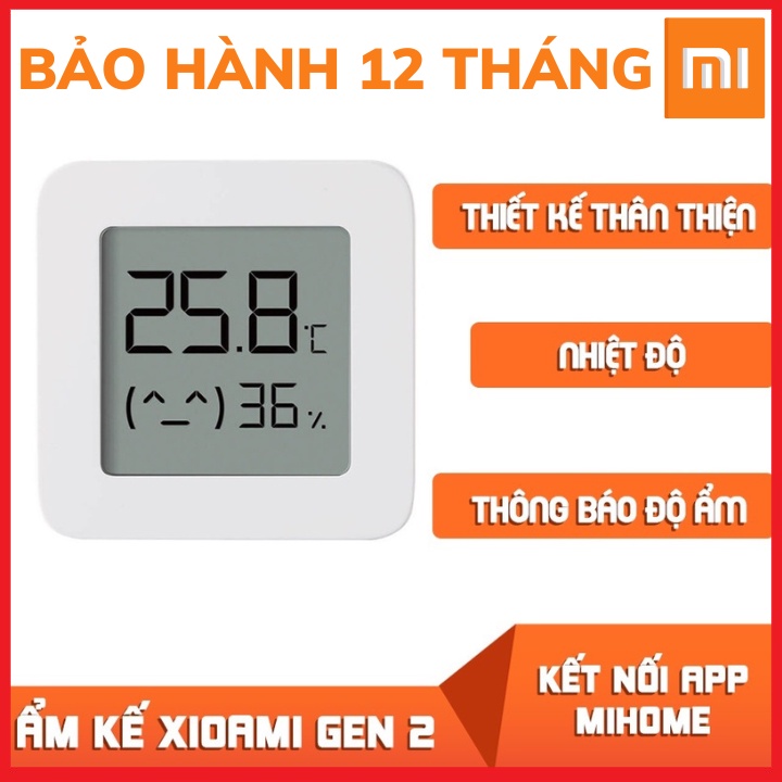 Nhiệt ẩm kế điện tử xiaomi Gen 2 kết nối bluetooth cảm biến thông minh tự ghi đo độ ẩm phòng ngủ , trong nhà-BH 12 tháng