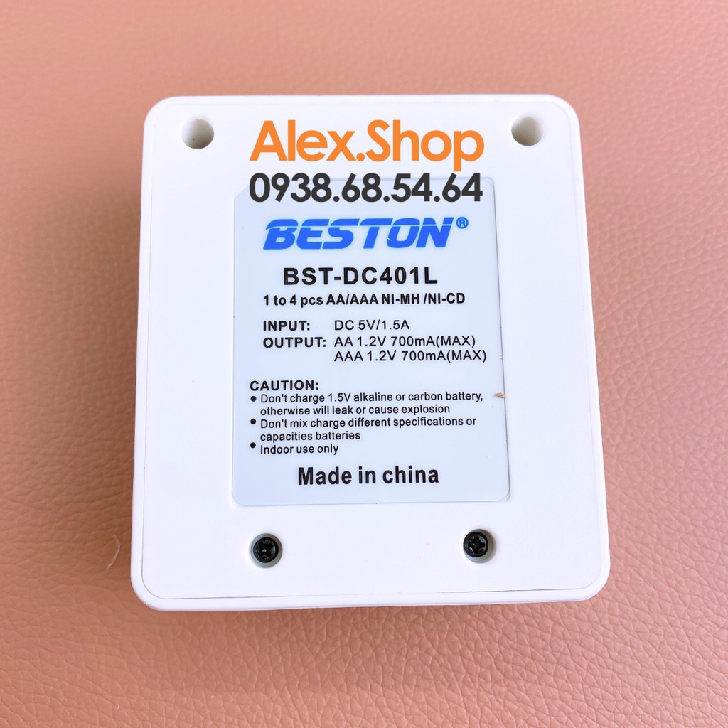 [DC401L] Bộ 4 Pin Sạc BESTON AA/AAA 3300/3000/1200/1300mAh Pin Sạc Hoặc Kèm Sạc 401L Tự Ngắt Có Đèn Chuyển Báo Sạc