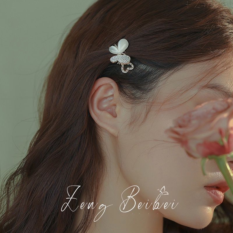 Kẹp Tóc Nữ Đính Đá Opal Phong Cách Hàn Quốc