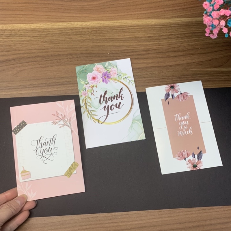 Thiệp chúc mừng thank you, birthday dạng chữ A, nhiều hình trang nhã