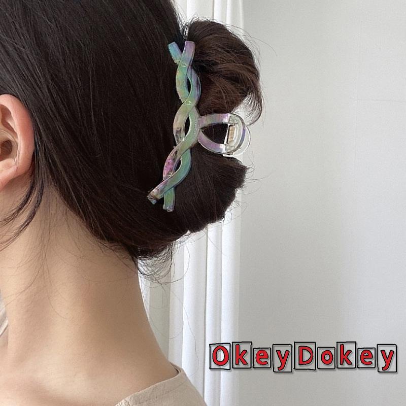 Kẹp Tóc Trong Suốt Kiểu Hình Học Phong Cách Retro Thời Trang Cho Nữ