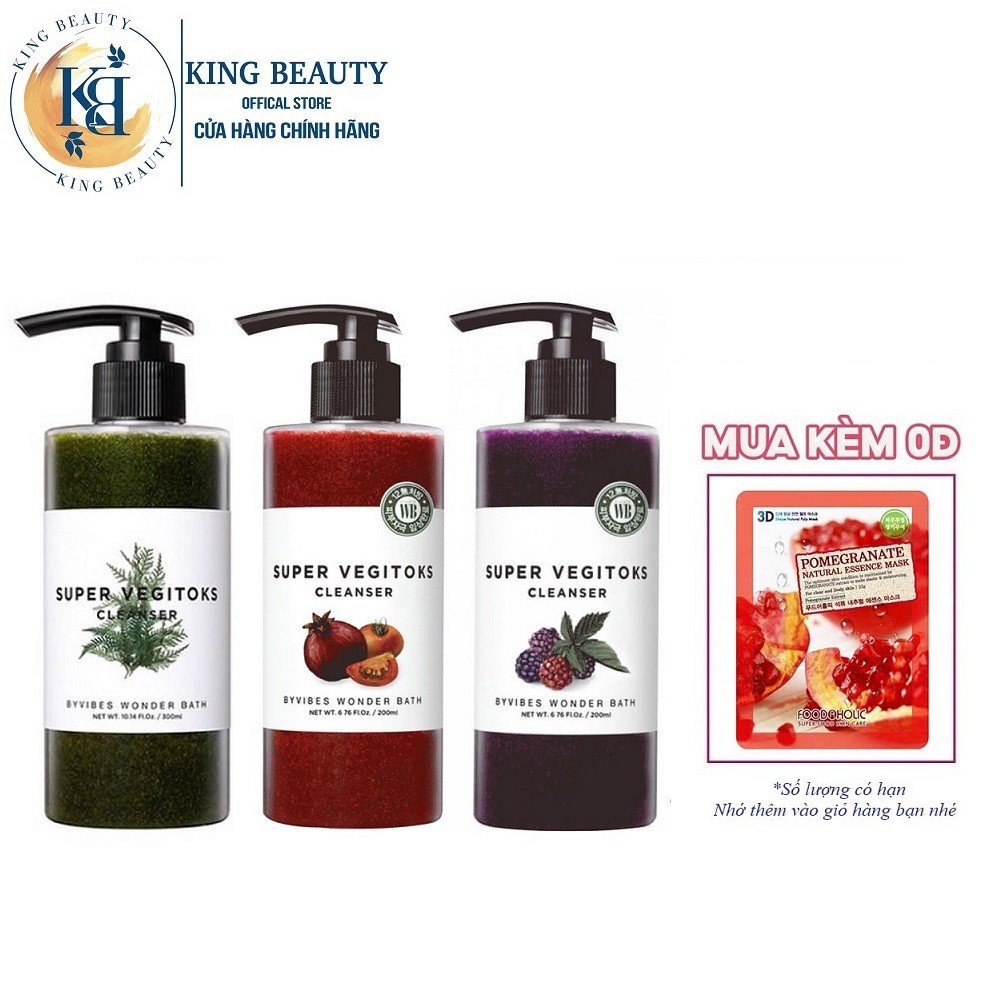 Sữa rửa mặt chiết xuất rau củ Wonder Bath Super Vegitoks Cleanser 300ml