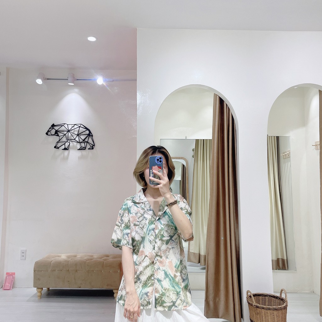 Sơ mi họa tiết Xanh Nude | 11 HIN