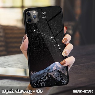 Ốp lưng kính 3D iPhone 11 Pro Max cung hoàng đạo