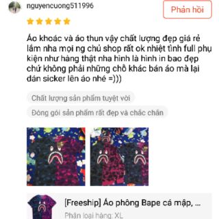 [Freeship] Áo phông Bape cá mập,bape shark