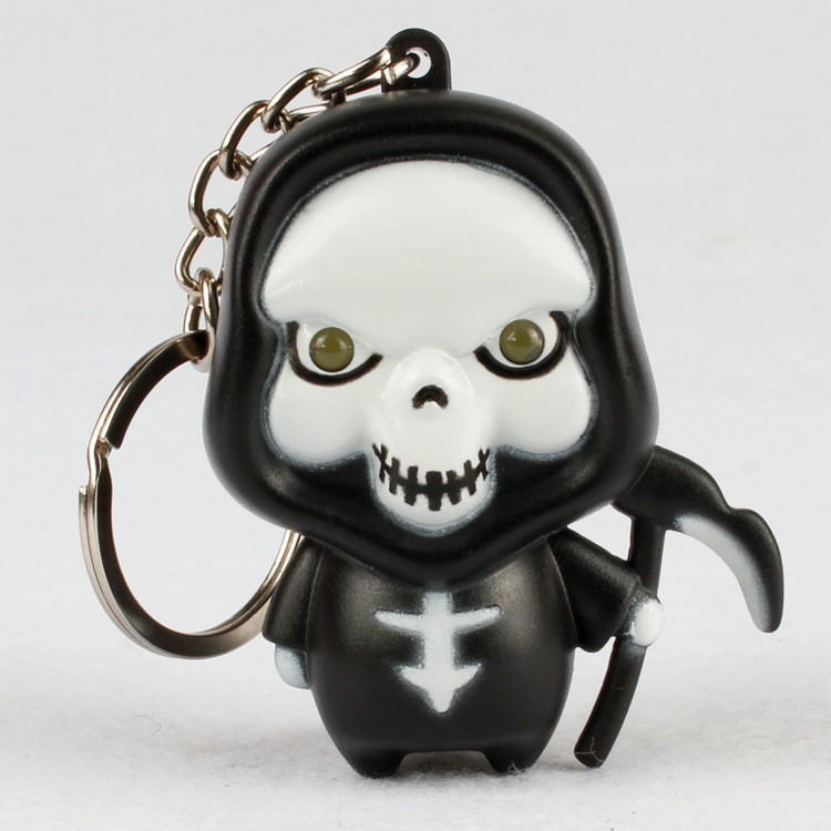 Móc khóa Ma-Móc khóa thần chết phát sáng đèn Led có âm thanh-Móc khóa gắn mô hình đèn LED thần chết ngộ nghĩnh đáng yêu