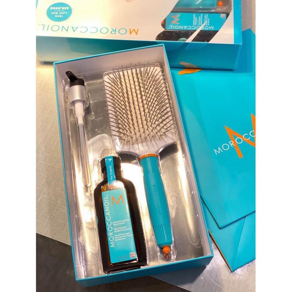 Combo Lược chống rối + Tinh dầu MOROCCANOIL TREATMENT 100ml