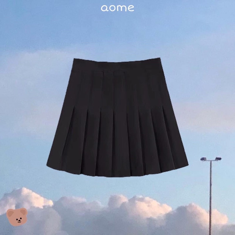 Aome - Set áo gilet + Áo sơ mi babydoll + Chân váy tennis