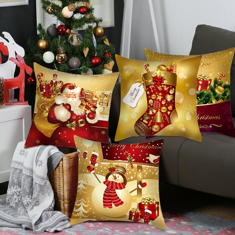 Bộ 4 Vỏ Gối Phong Cách Giáng Sinh 18X18 Inches