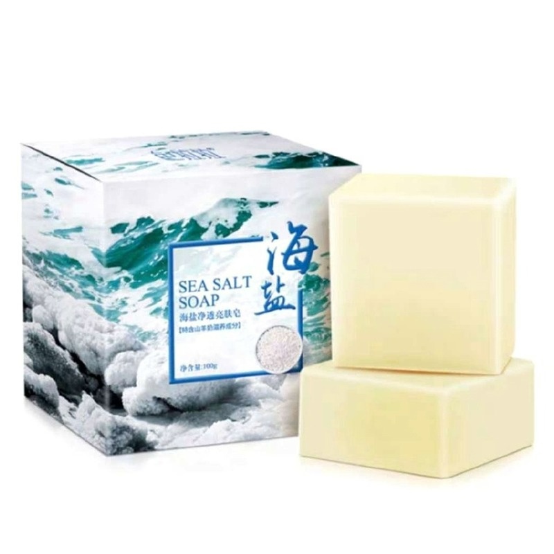 Xà Phòng Muối Biển Sữa Dê 100g Dưỡng Ẩm Kiềm Dầu Làm Trắng Da