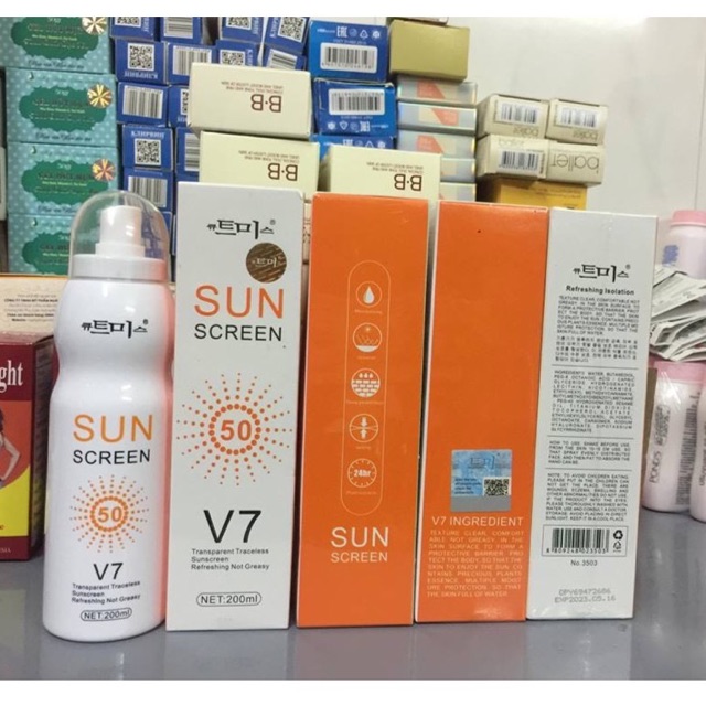 XỊT CHỐNG NẮNG V7 SUN SCREEN 200ml