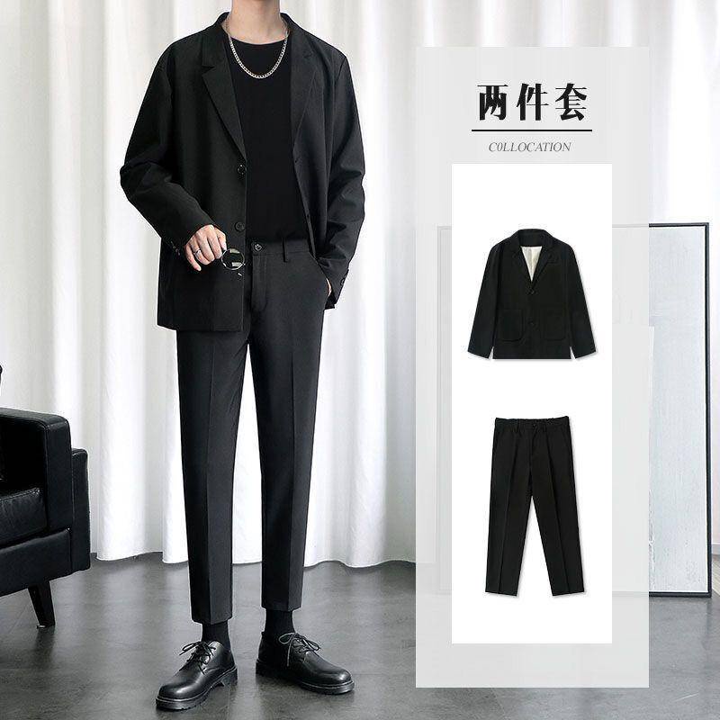 Set Áo Vest Màu Đen Dáng Ôm Phong Cách Hàn Quốc Thời Trang Xuân Thu Cho Nam Giới