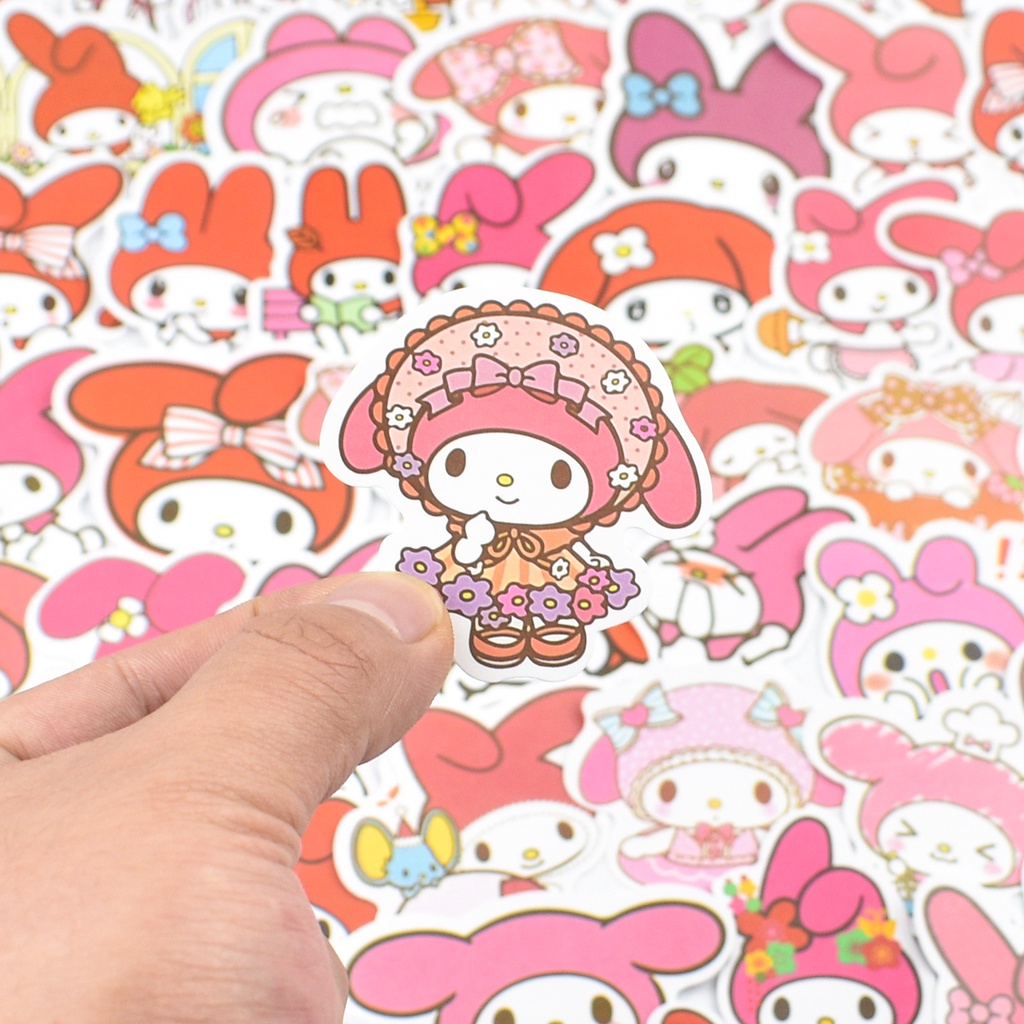 SANRIO Set 50/100 Miếng Dán Trang Trí Sổ Tay/Điện Thoại Họa Tiết Kuromi Dễ Thương