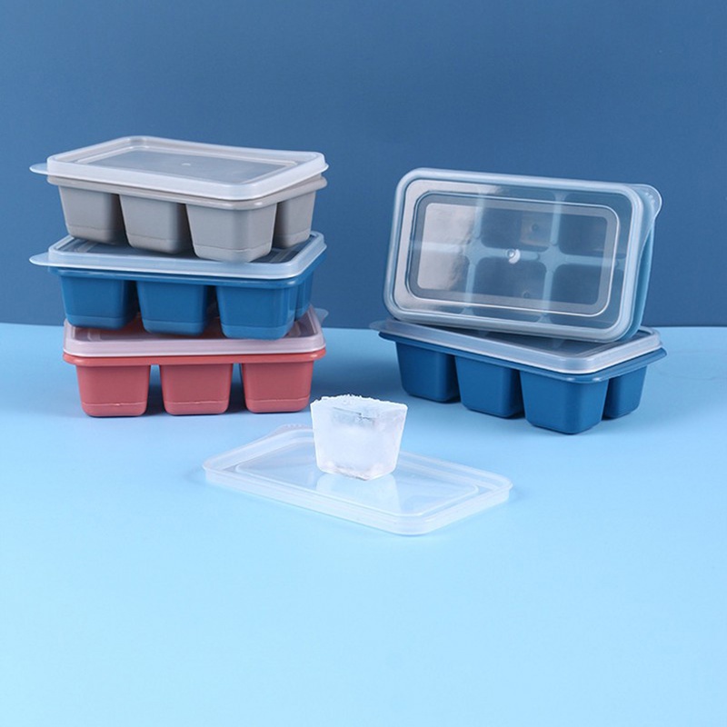[Home Ice Cube Molds with Lid] [Sealed Anti-stringing Six-compartment Ice Box] [Cold Drink Freezing Mold, Ice Ball Homemade Gods]