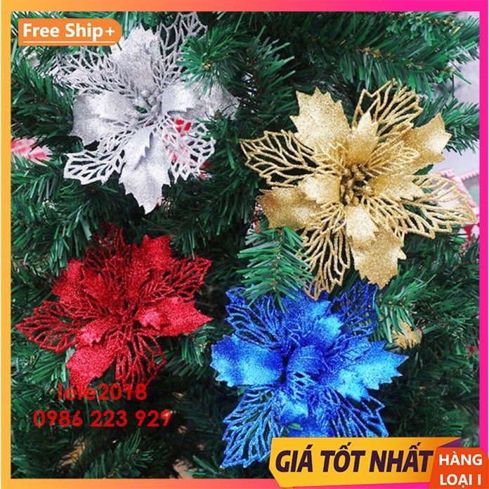 Hoa kim tuyến lưới cao cấp 18cm trang trí giáng sinh Noel và sự kiện