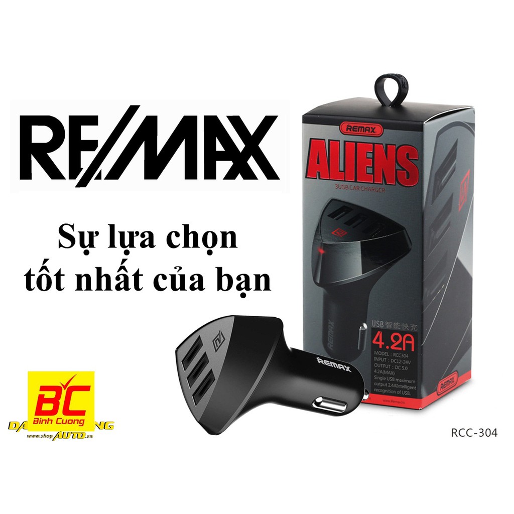 Tẩu sạc ô tô 3 cổng USB Remax RCC-304